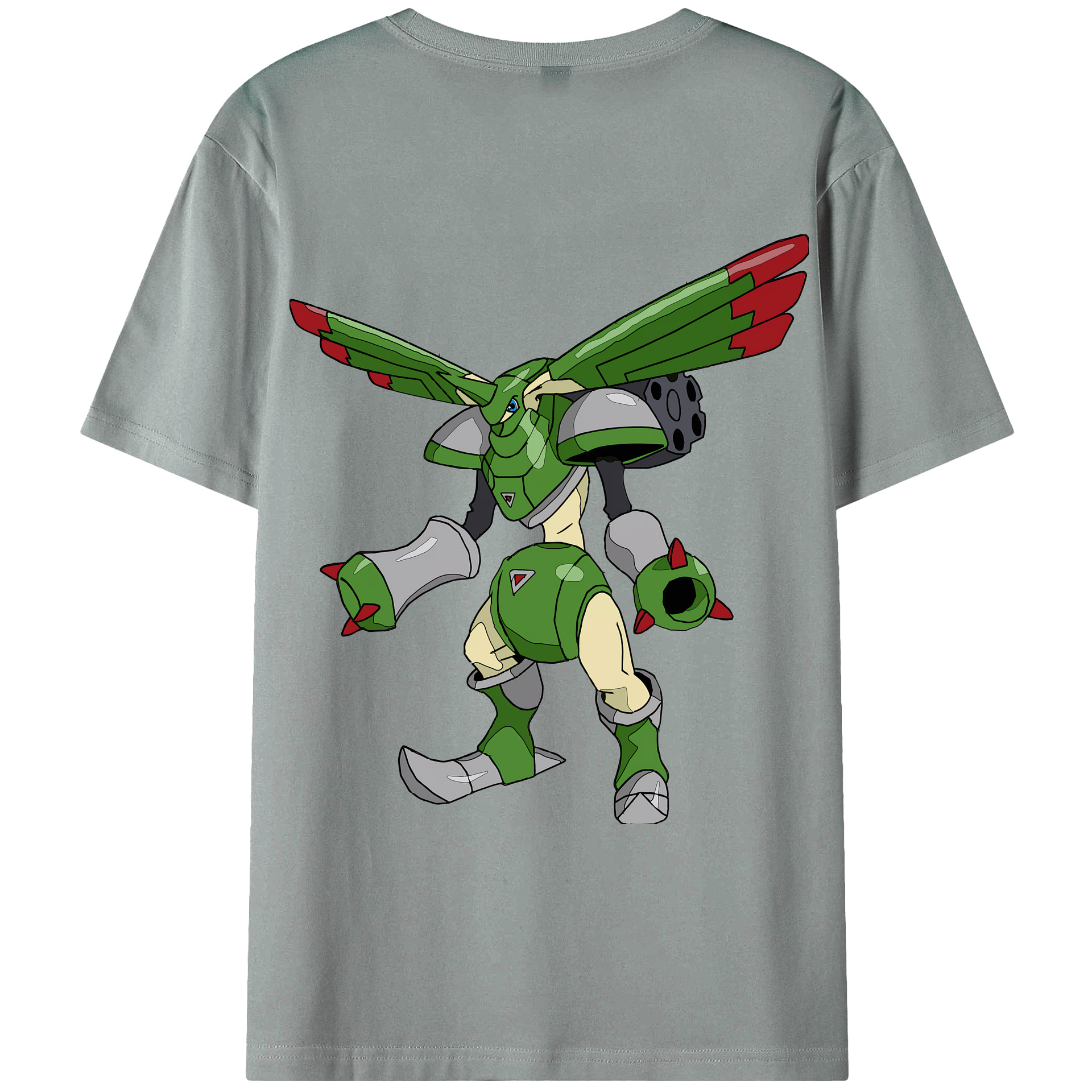 （画像用） Digimon デジタルモンスター/デジモン 綿100％ メンズ半袖Tシャツ（バックプリント） 通気性